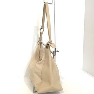 Salvatore Ferragamo Nylon Leather Shoulder Gancini Bag Ivory